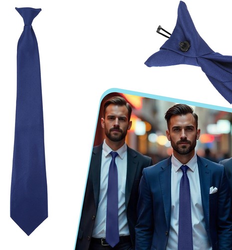 Clip krawatte blau - clip-on,