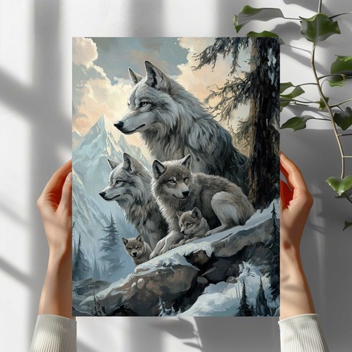 Wolf familie premium - familie, poster