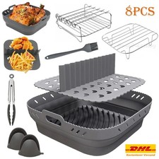 8x Silikonform 21x21x8cm für Ninja Speedi ON400UK、Heißluftfritteuse Backform