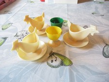 5 Stück Original DDR Eierbecher Huhn Sonja Plastic Vintage
