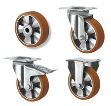 Schwerlastrollen Polyurethan 125 160 200 mm Lenkrolle Bremsrolle Transportrollen