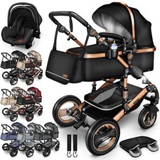 KIDUKU® 3 in 1 Kombi-Kinderwagen Buggy Reisebuggy inkl. Auto- Babyschale Faltbar