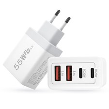 4in1 Schnellladegerät USB-C mehrfach Charger Handy 55w Stecker Adapter Netzteil