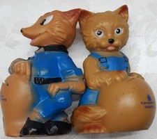 2 Spardose Fuchs+Katze 50er