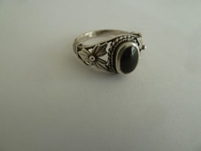 Silberring antik, schwarzer