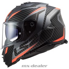 LS2 FF 800 Storm Racer Grau Orange Motorrad Helm Integralhelm Sonnenblende