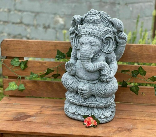 Frostfeste steinfigur ganesha - steinfigur,