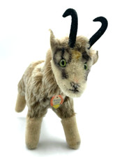 Vintage Steiff Mohair Ziege Gemse ? H 17 cm L 17 cm gepflegt mit Schildchen