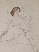 Alte Bleistiftzeichnung auf