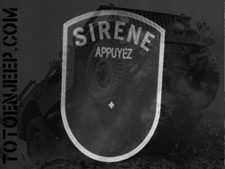 BP STEUERPLAKETTE SIRENE FR M201 ALU .... JEEP DODGE WILLYS US WW2