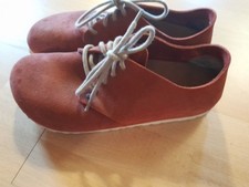 Birkenstock Halbschuhe, Echt Wildleder. Gr. 40. Farbe: Rot. Ansehen