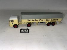 Brekina Büssing LU 11 Herforder Pils Getränke Bier Sattelzug Pritsche Plane