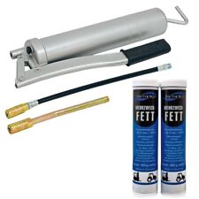 Fettpresse Handfettpresse Handhebelpresse 3 tlg Set + 2 Stück Kartuschen Fett