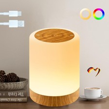 LED Nachttischlampe Nachtlicht Touch Dimmbar RGB Atmosphäre Tischlampe Akku USB