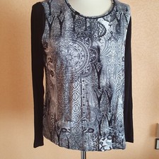 Elegantes Stretch-Shirt v. Couture Line, Gr. 40, Strass, langarm, neuwertig
