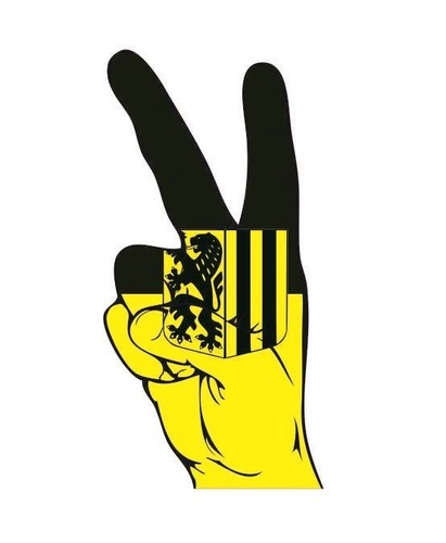 Aufkleber peace finger dresden - aufkleber,