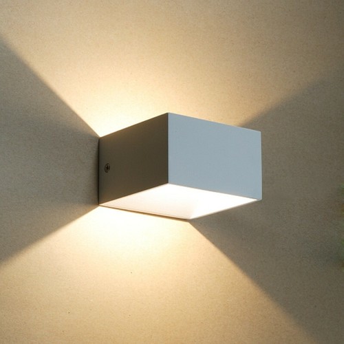 Led wandleuchte silbergrau - led,