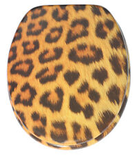 WC SITZ TOILETTENDECKEL KLODECKEL WC DECKEL MIT ABSENKAUTOMATIK LEOPARDENFELL