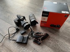 SONY Alpha 55 Digitalkamera + 2 Objektive + 2 Akku Kartenfehler :-( Zubehörpaket