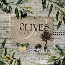 Dekobild Oliven mediterran Dekofliese Geschenkidee