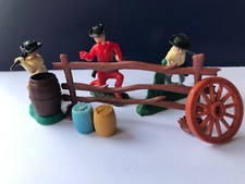 WILD WEST Swoppets Cowboys Verteidigungsstellung Fässer Zaun 1960/70er 