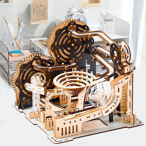 Holzpuzzle kugelbahn - 3d,