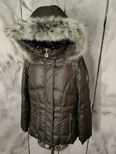 Sportalm Kitzbühel Jacke Braun Gr 36 Daunen Kapuze und Pelzkragen Winter Jack