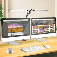 Schreibtischlampe LED 24W Tischlampe Doppelkopf Büroleuchte Dimmbar Klemm AC230V