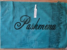Pashmina Schal, 30% Seide; türkis-mint 209; 70x180 cm; neu; beste Qualität!!