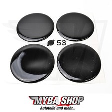 4x Silikon Aufkleber ∅= 53mm für Nabenkappen Embleme Sticker | Schwarz