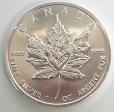 Maple Leaf Silbermünze 2009, Canada 1 Oz 999 Ag, Anlagemünze in Münzkapsel