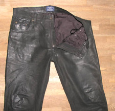 " ARIZONA " Herren- Lederjeans / Nubuk- Lederhose schwarz Gr. 52 ca. W37"/ L29"