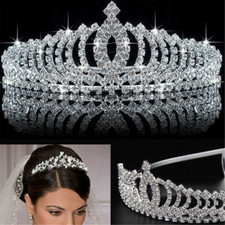 Hochzeit Braut Prinzessin Full Crystal Strass Haar Zubehör Tiara Krone“