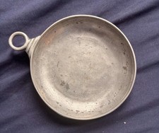 Alter Zinn-Aschenbecher mit Griff – ca. 14 cm Durchmesser