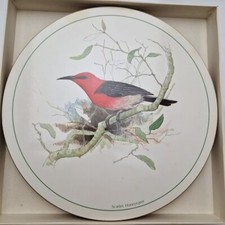 Platzsets retro Tischsets 6x Vögel Vintage Australien Rund Ovp 70er 23,5cm