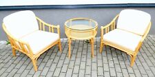 Elinor McGuire Hans Kaufeld Bambus Sitzgruppe 2x Lounge Sessel mit Tisch 1980er