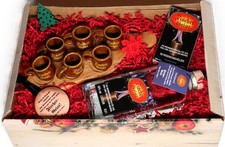 Fischergeist 56% 0,5 l Tablett 6 Krüge Pfännchen Streichh. Frohes Weihnachtsfest