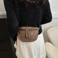 Bauchtasche Crossbody Bag Im Vintage Stil / Boho Stil / Leder Optik Braun