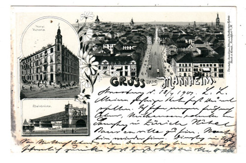 Gruss aus mannheim - ak,