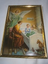 Wand - Bild im Metallrahmen, Schutzengel mit Mutter u. Kind,  19,5cm x 13,5cm