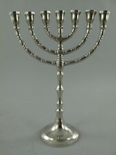 Davidleuchter Menora Kerzenleuchter Kerzenständer Messing vernickelt H.24cm 