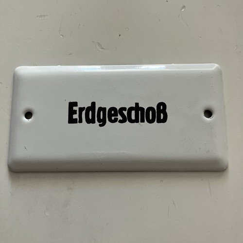 Emaille schild erdgeschoß - emaille,