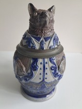 Figurenkrug Bierkrug Studentika Fuchs aus dem Westerwald um 1880 Salzglasur 