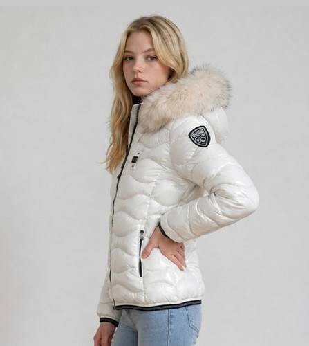 Blauer jacke weiß damen logo - blauer,