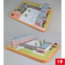 Diorama 1:160/250 Schulgebäude Modell Papier Architekturmodell Campus-Szene