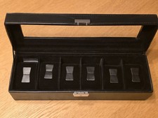 Uhrenbox 6 Uhren, Uhrenkasten, Uhrenschatulle mit Glasdeckel