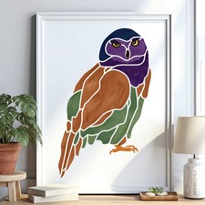 Eule Vogel v3 Schablone Malen