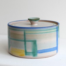 Hildegard Delius Rheinsberg Deckeldose rund Keramik Art Deco handbemalt um 1928