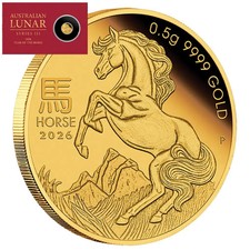 Goldmünze Jahr des Pferdes