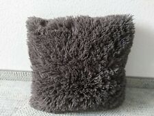2 Stück Magma Kissenbezug für Sofa Couch grau Flokati Plüsch Fransen Zottel Fell